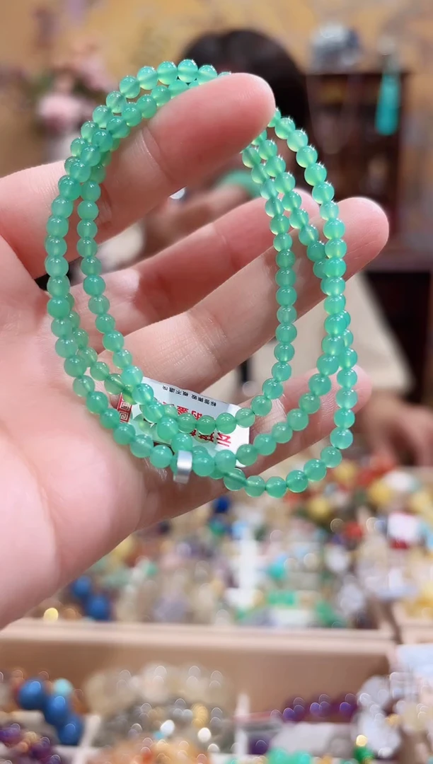 颈饰未镶嵌石英质玉设计款珠串