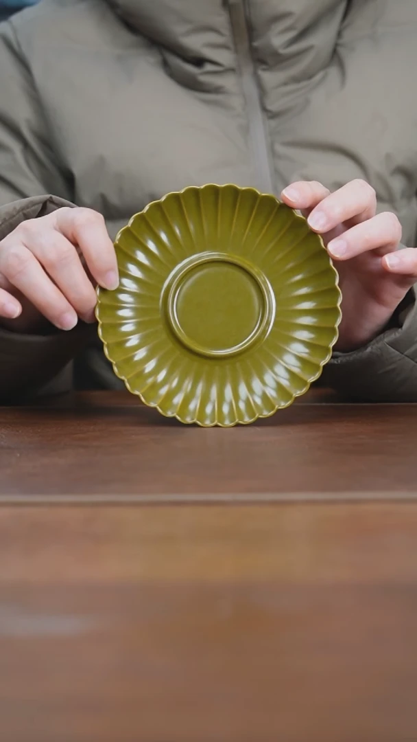 【闪购商品】杯景德镇茶叶末菊瓣壶承
