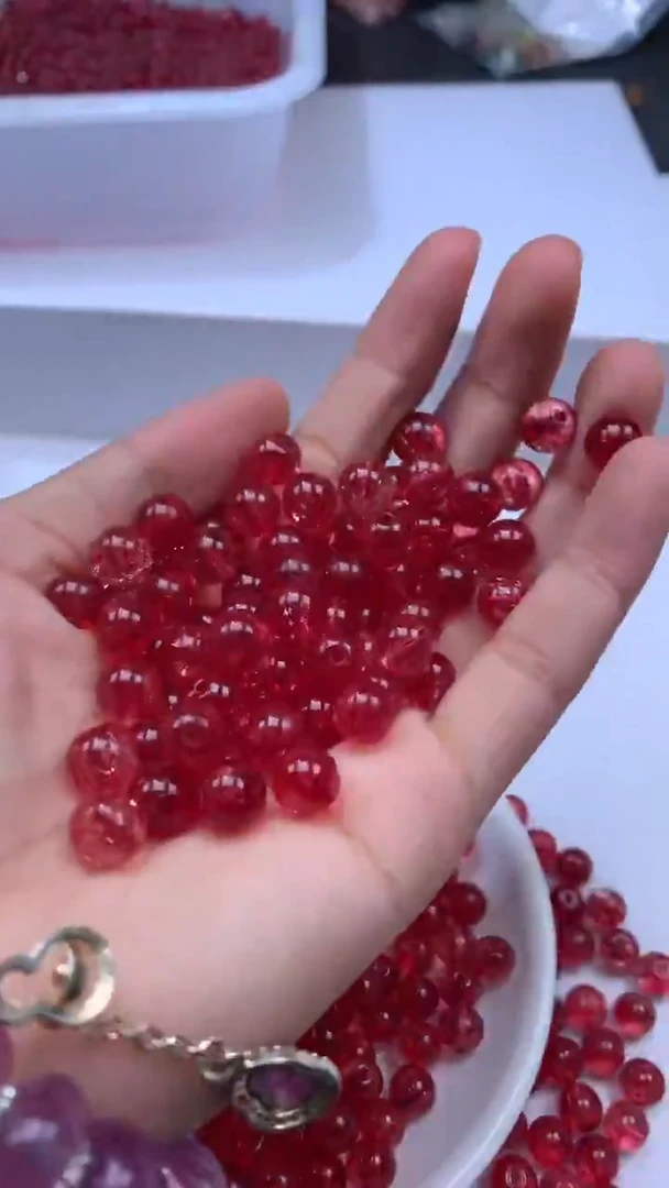 颈饰未镶嵌水晶A802-红色碧玺满天星8mm*20颗