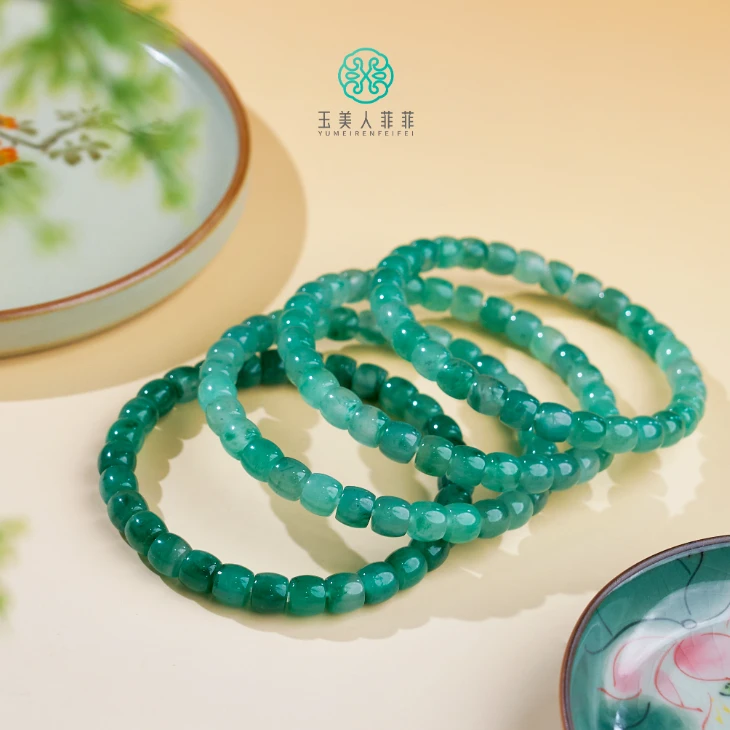 石惑珠宝-独龙玉单圈直切手串约7mm%多样性发一