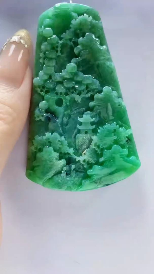 未镶嵌定制翡翠5145DD-毛货挂件50