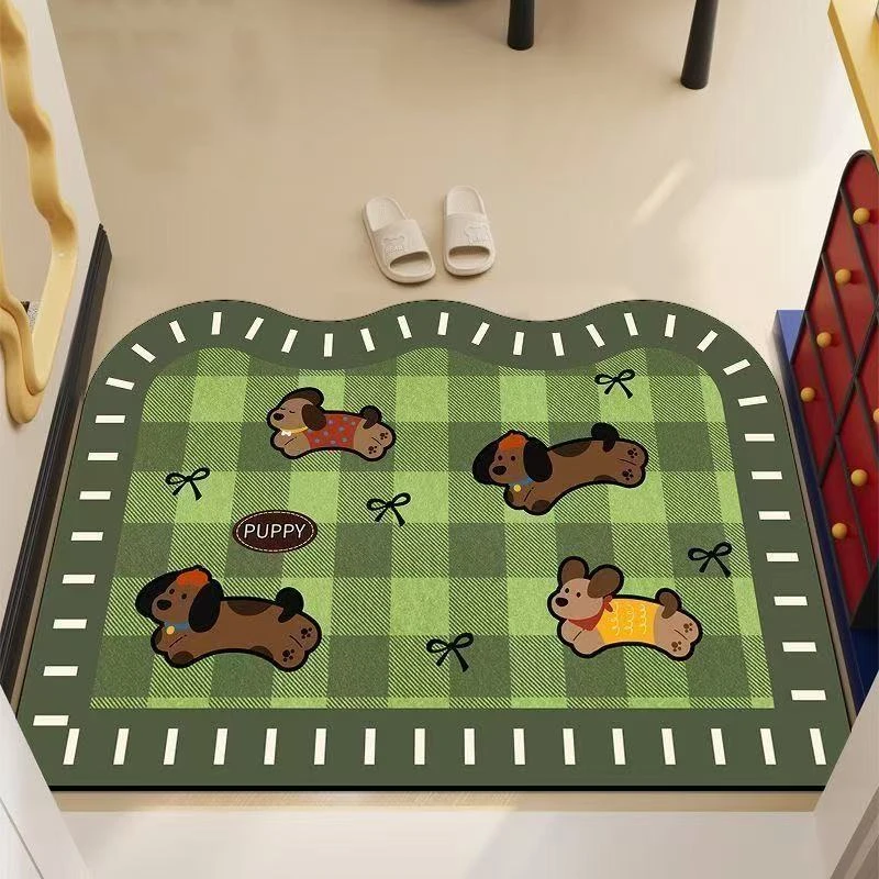 【到手两条】可爱狗狗两件套卫生间门口浴室地垫脚垫家用