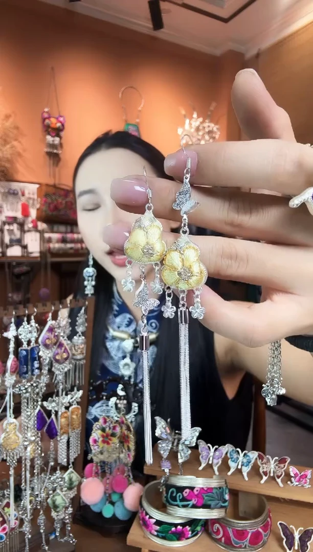 刺绣纯手工民族风耳环