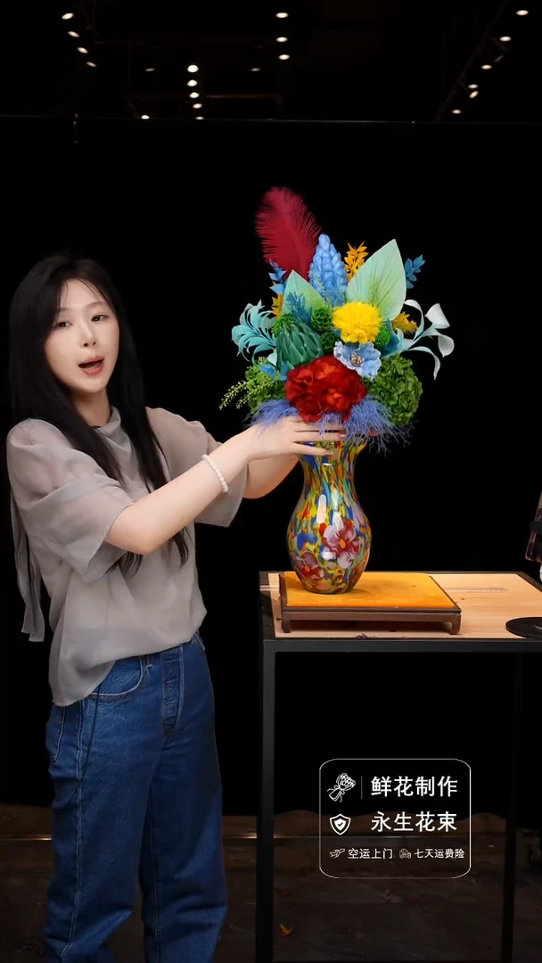琉璃手工艺品手工花器花束空运包邮送货上门-以图片为准