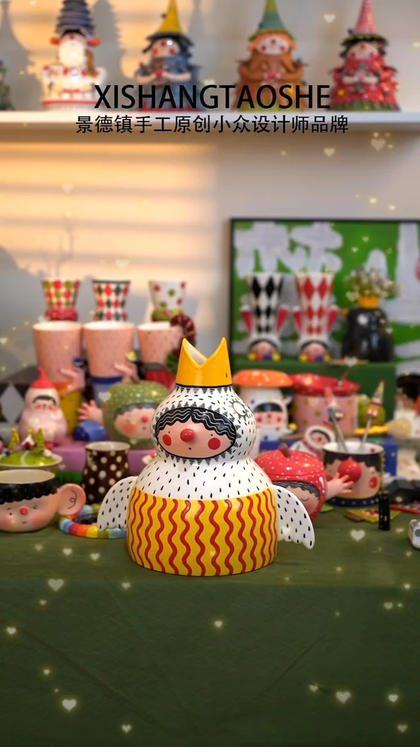 .飞鸟花器喜上陶社