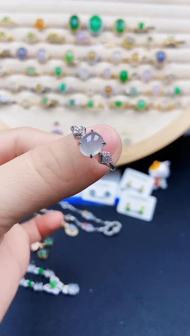 翡翠戒指银S925镶嵌21