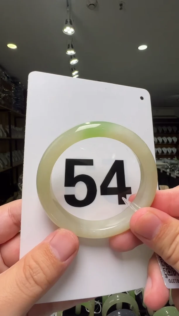 【闪购商品】和田玉手镯未镶嵌54-55圈口正装翠青手镯