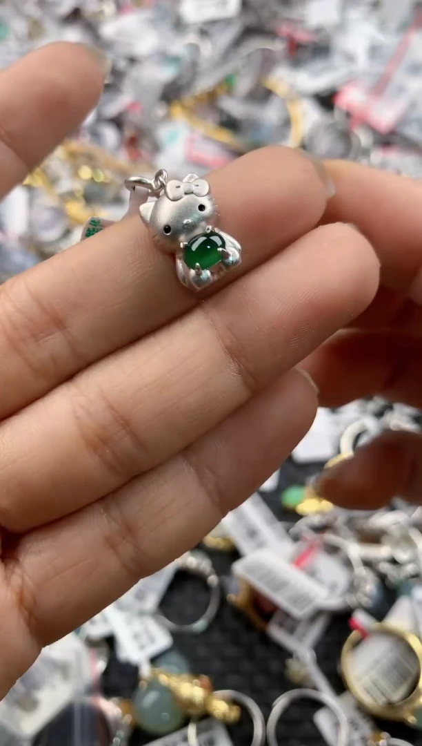 银S925镶嵌戒指翡翠4444----10