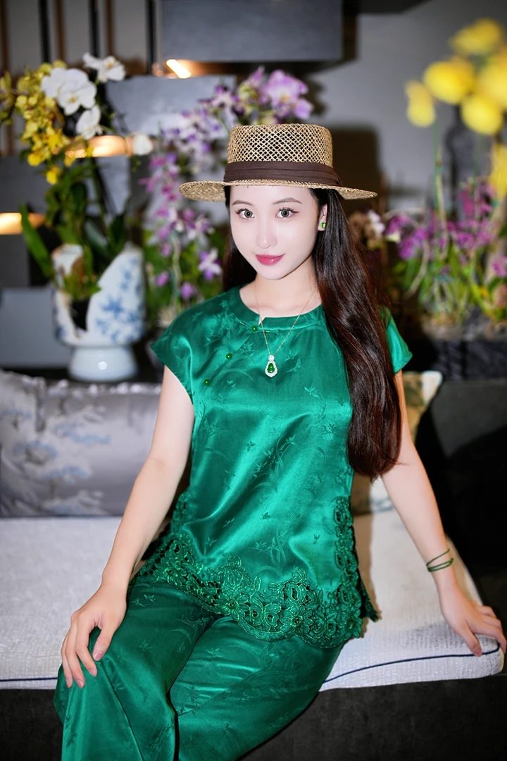 蓝大【浮生闲】桑蚕丝新中式无袖上衣5148