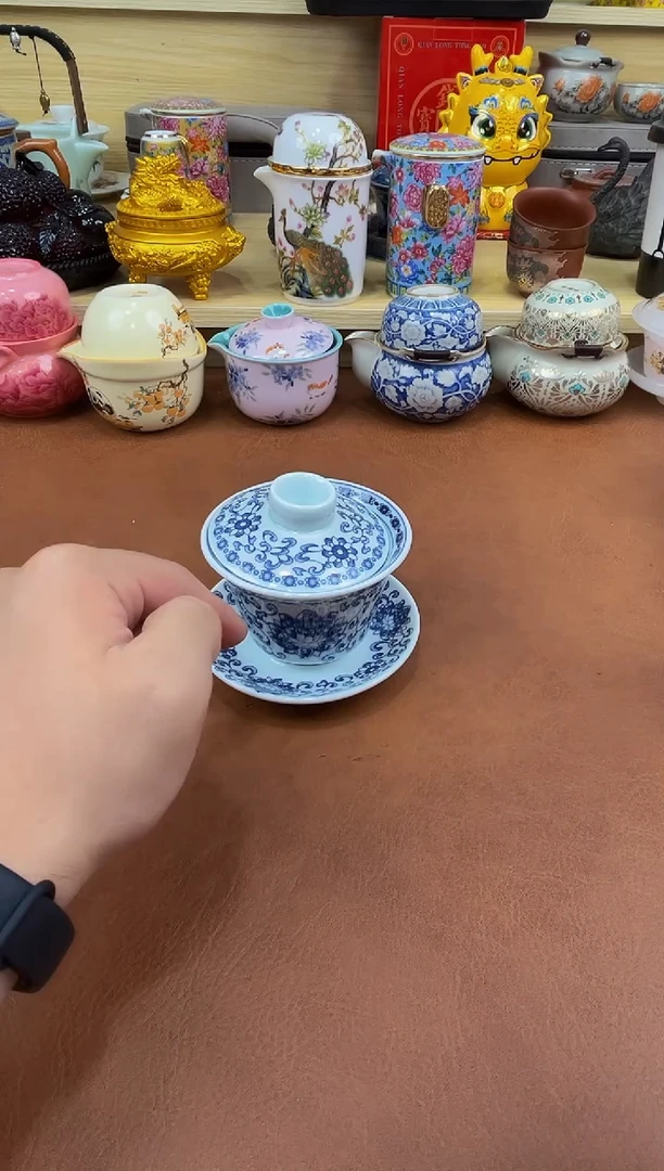 陶瓷茶具摆件旅行套组