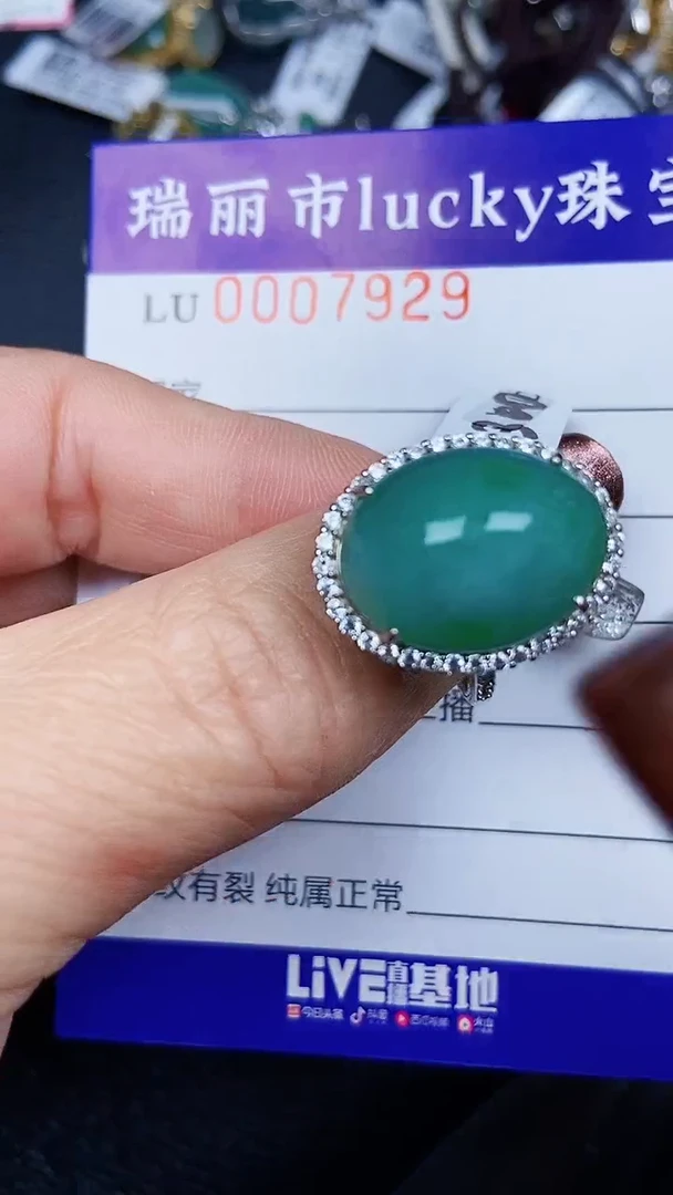 颈饰银S925镶嵌翡翠7929