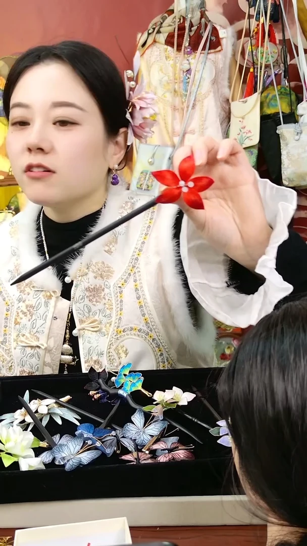 纯铜合金琉璃非遗绒花好美