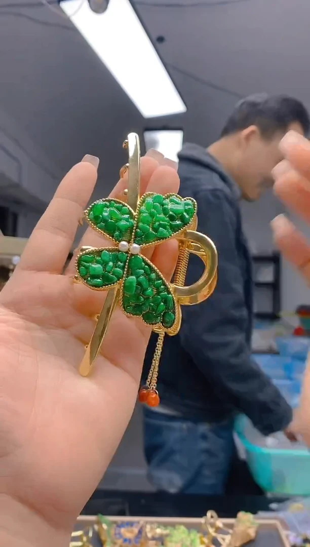 【闪购商品】翡翠耳饰合金353翡翠发簪