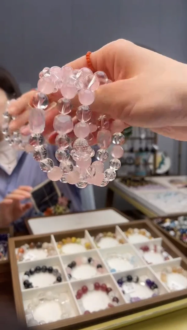 【闪购商品】水晶手链合金粉水晶