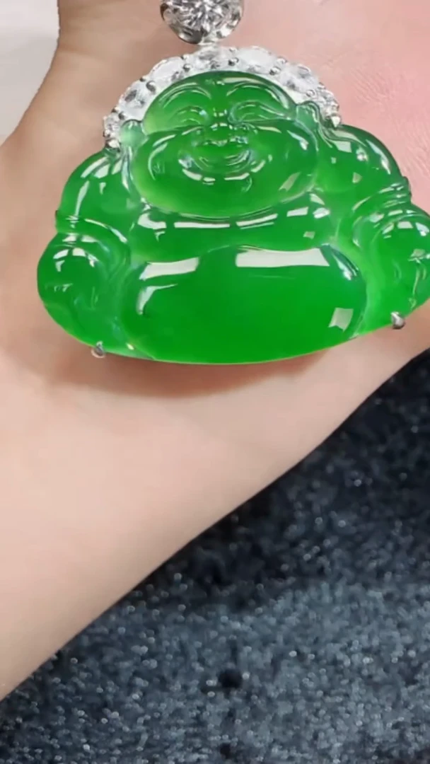 定制翡翠银S925镶嵌翡翠吊坠175