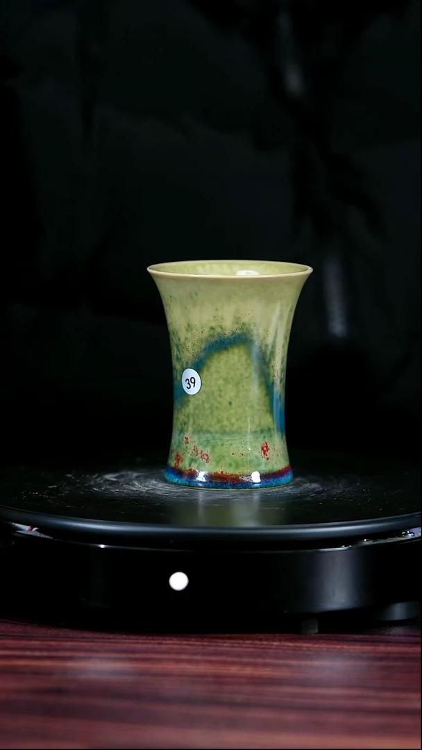 39#李盼龙一级品原矿钧瓷束腰杯