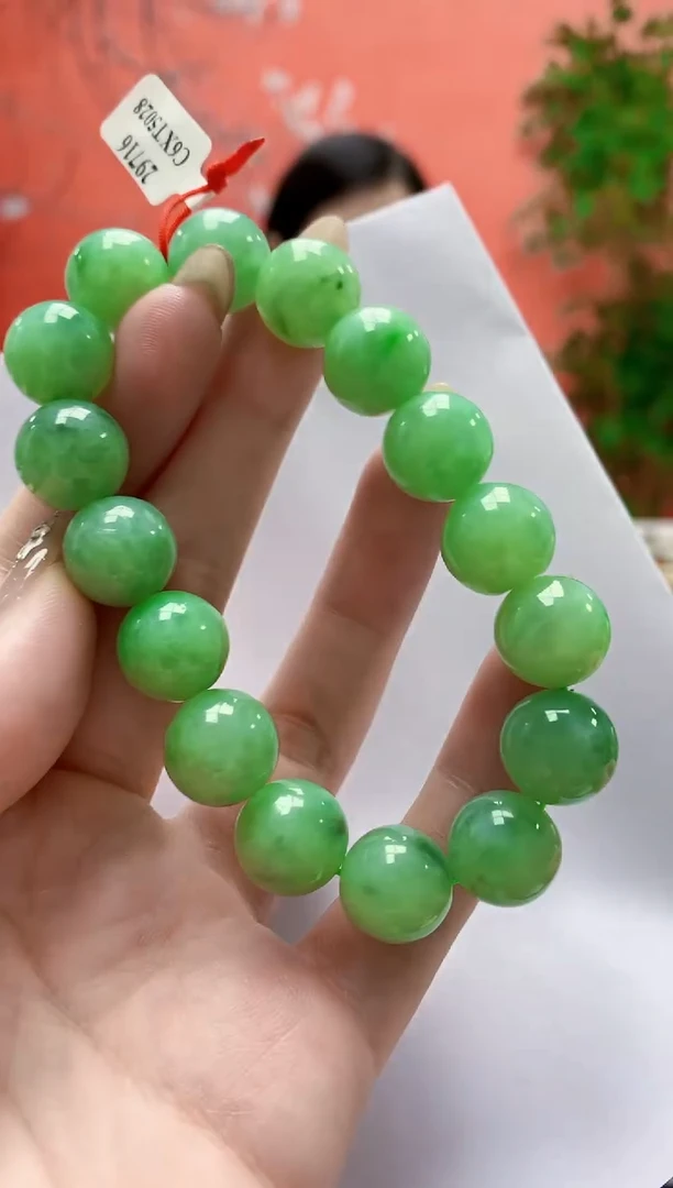 未镶嵌定制翡翠4812jw-毛货手串13