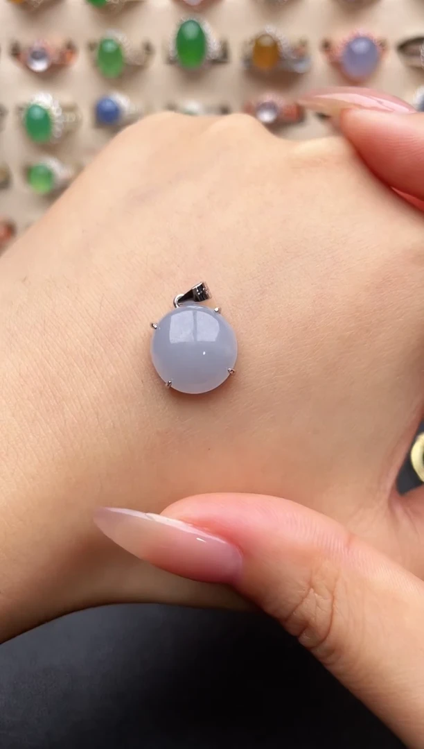 吊坠(不含链)银S925镶嵌翡翠一物一证一礼盒