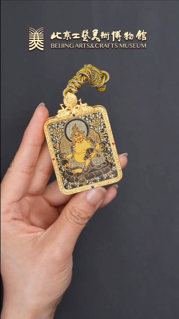 吊坠B0530GMD801黄财神黑金唐卡吊坠