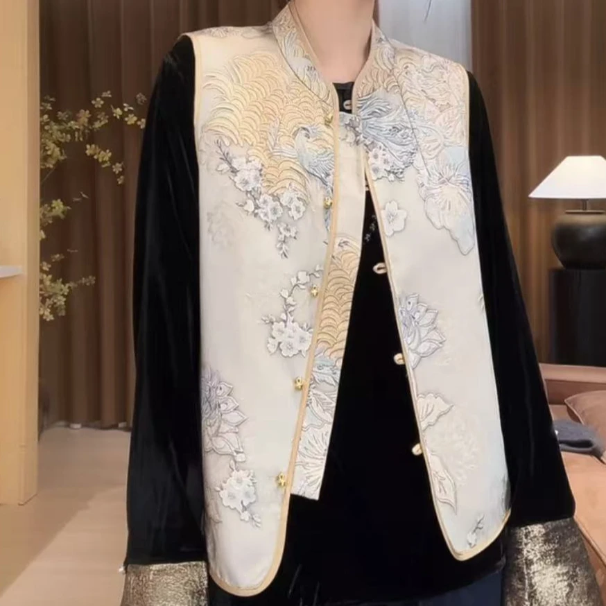 0936国风凤凰新中式气质轻奢马甲无袖马甲