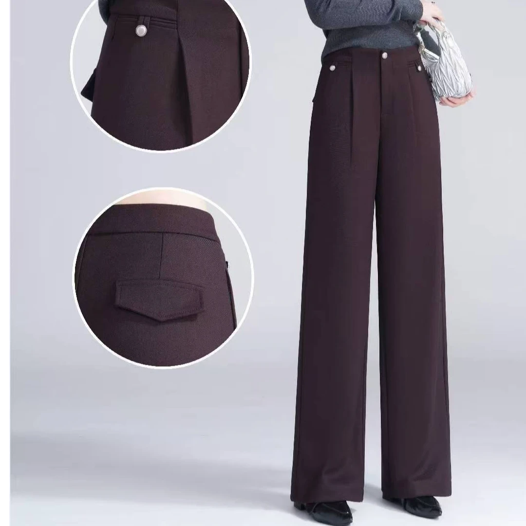 【英英服饰】秋款高腰显瘦窄版阔腿裤-裤长97