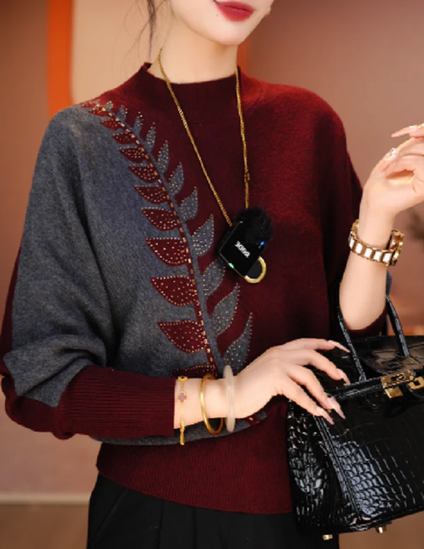 秋冬保暖毛衣抗起球高端洋气显瘦百搭减龄气质时尚套头V25P948