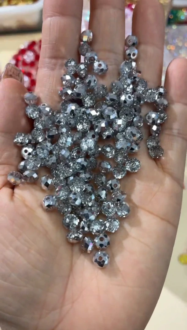 玻璃1675卡4国华扁100颗半镀银