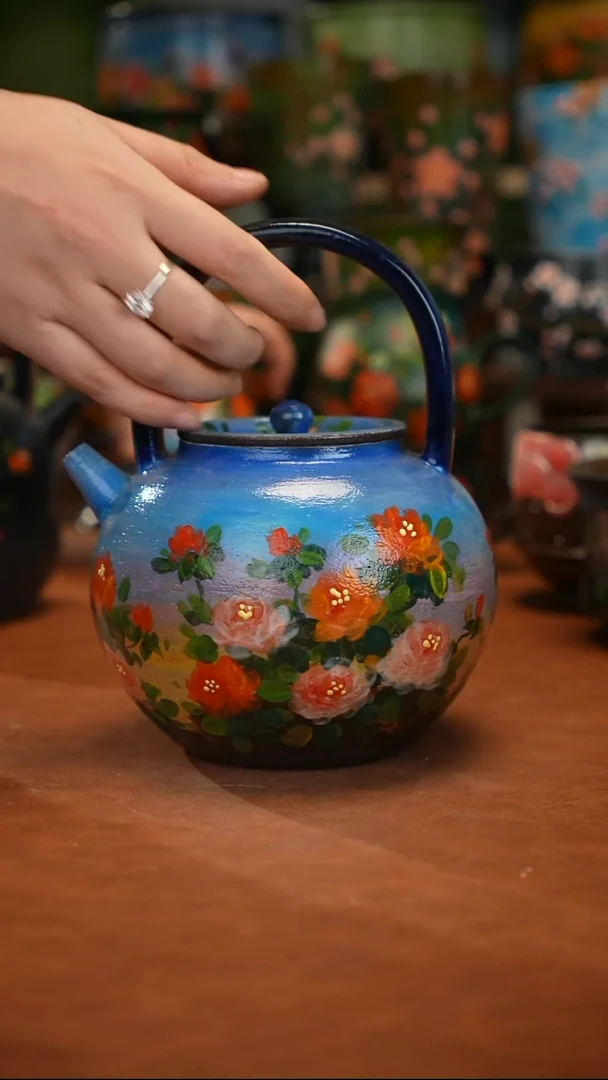 紫砂油画釉下彩手绘