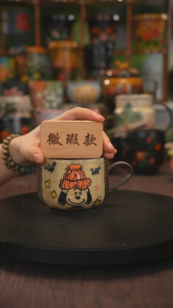 紫砂油画手绘釉下彩微瑕