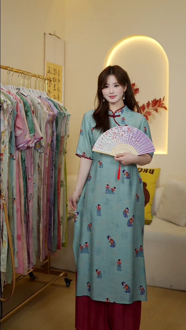 沫沫家【唐宫美人----短袖】气质中国风少女日常时尚女装连衣裙夏季