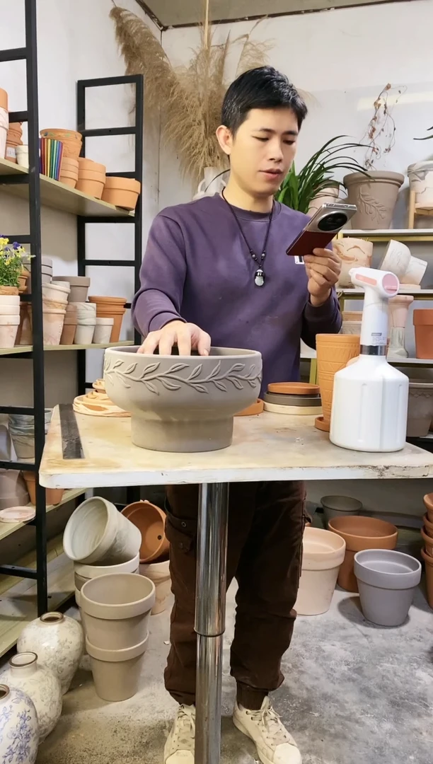 【闪购商品】红陶25*16灰陶矮盆火锅 2盆无托