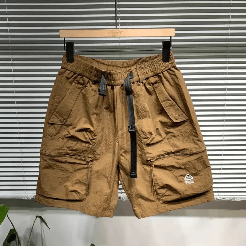 薄款速干夏季透气男装宽松休闲五分短裤韩版百搭时尚沙滩工装裤子