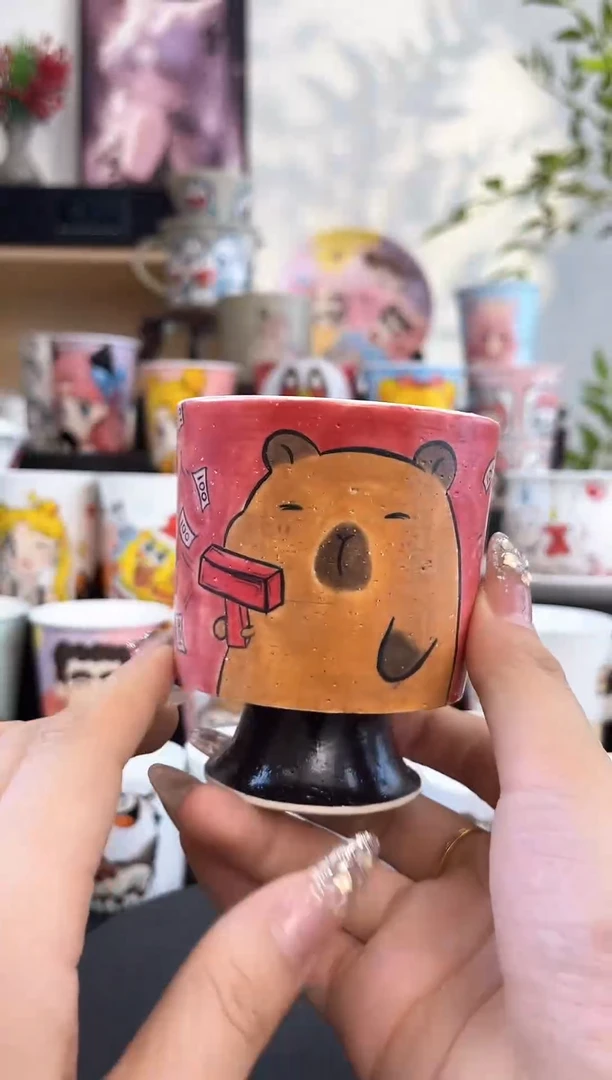 【闪购商品】摆件手工手绘陶瓷小杯杯