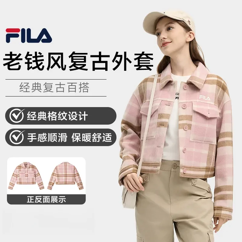 Fila/斐乐【杨幂同款】女装暖系流光冬日穿搭时尚运动保暖梭织外套