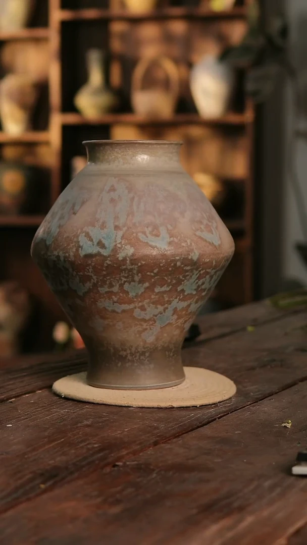 摆件23-323 陶瓷花器高34口径12