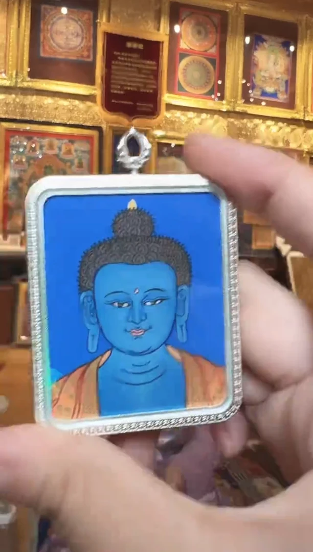 吊坠药老师 热贡手绘唐卡