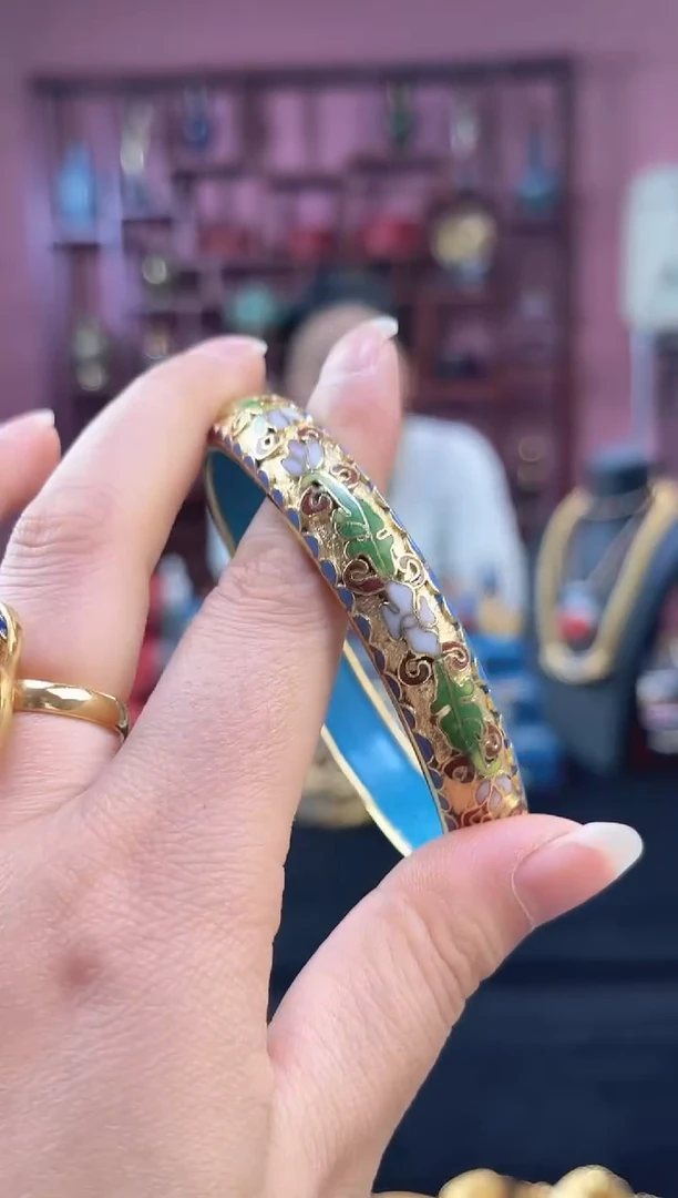 非遗 景泰蓝金地手镯 65