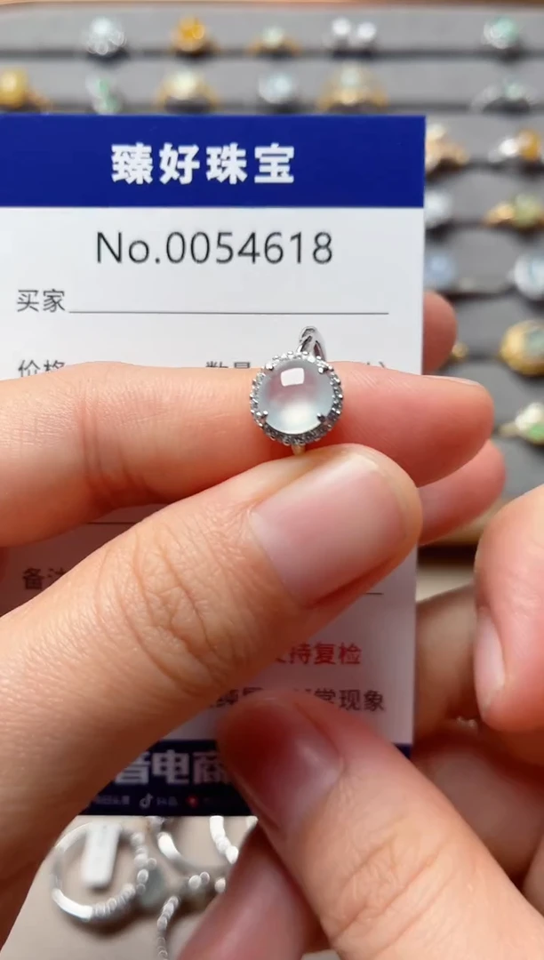 银S925镶嵌戒指翡翠1