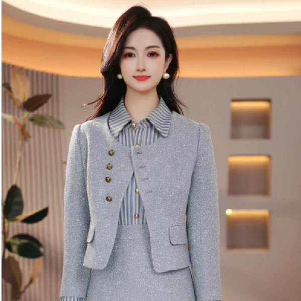 2025秋季新款气质精致大气减龄洋气修身收腰遮肉显瘦套装M-4XL