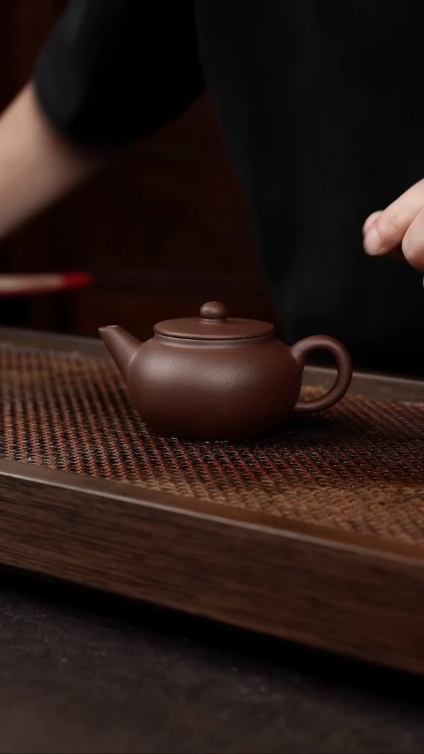 茶壶紫砂紫泥平盖水平