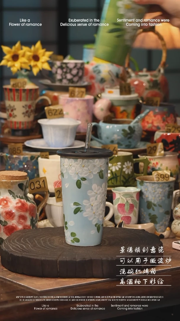 陶瓷景德镇高温釉下彩手工手绘款式