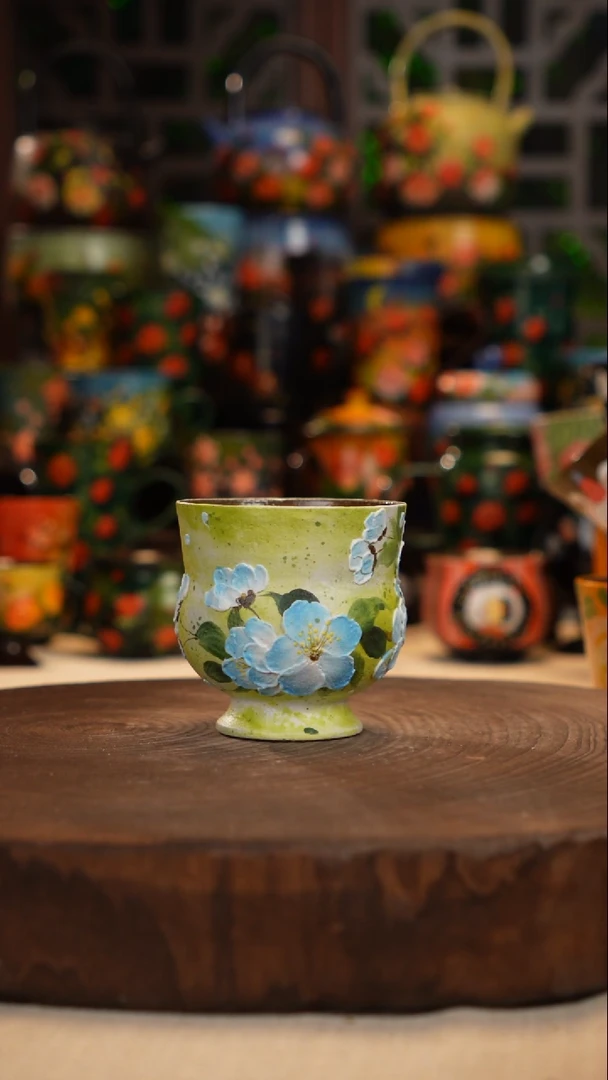 紫砂油画釉下彩手绘