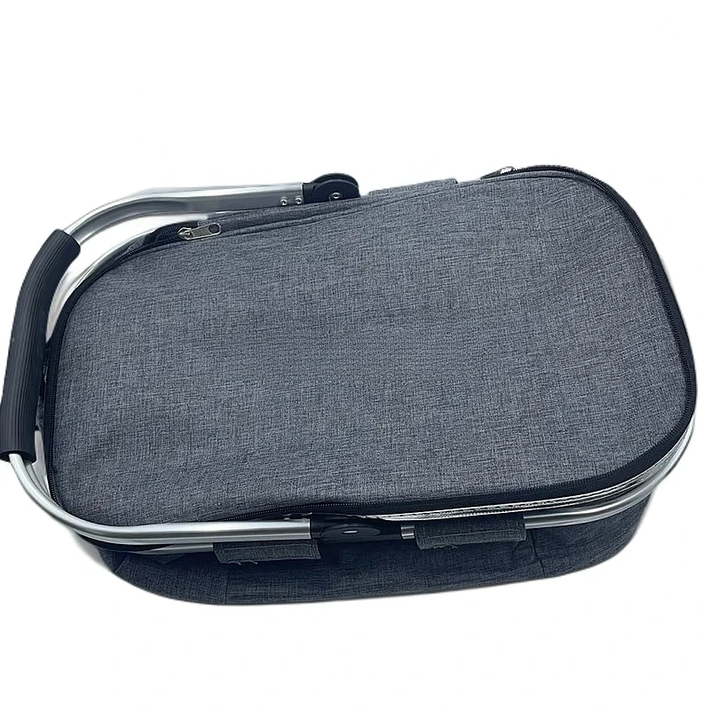 （外贸尾单）折叠便携式保温篮大容量便捷户外时尚韩版防尘圆形