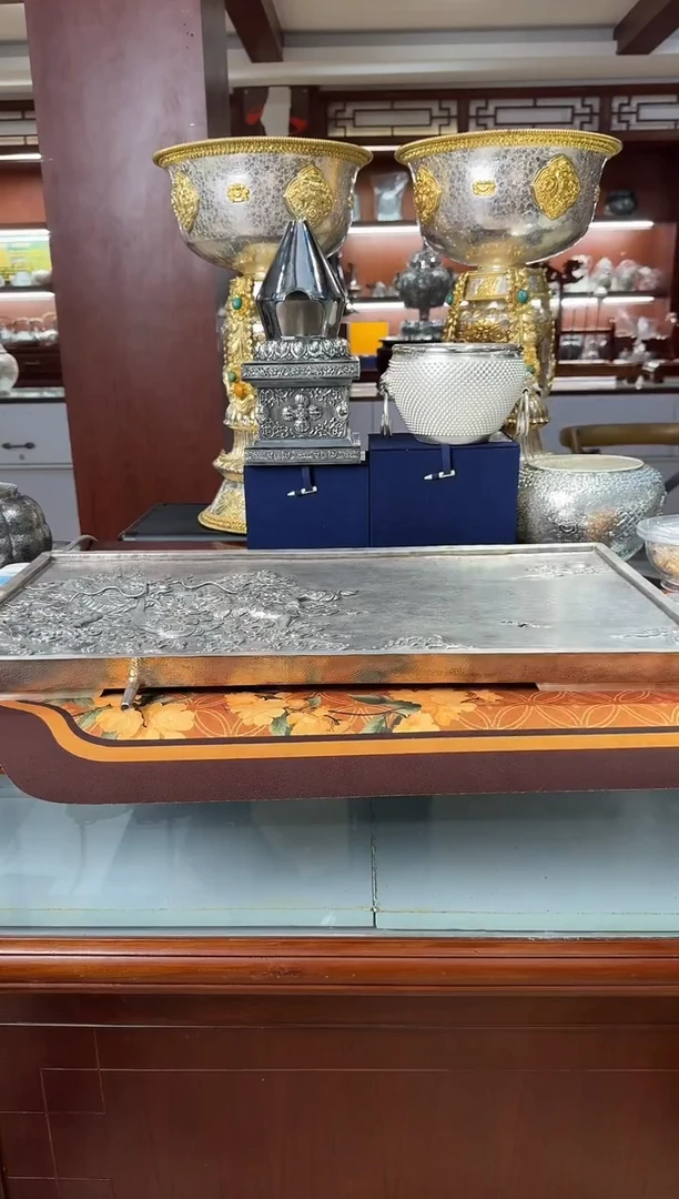 灵**哥省大师高工足银龙茶盘