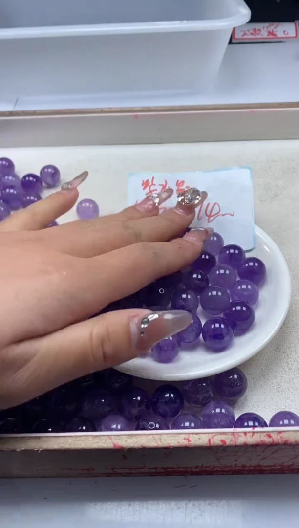 【闪购商品】水晶颈饰未镶嵌w1168紫水晶14mm*5颗