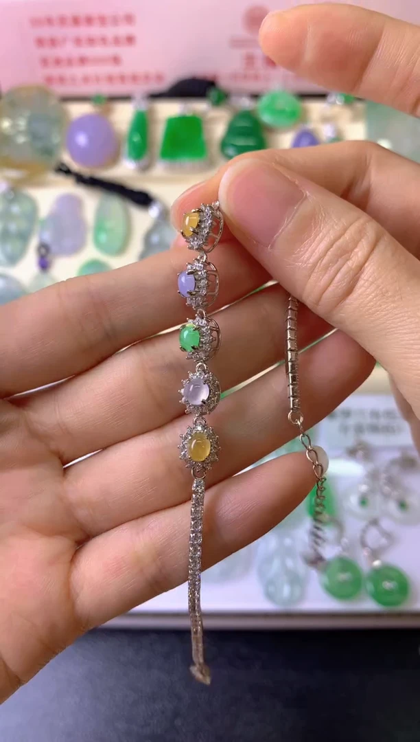 银S925镶嵌手链翡翠蓉*.手链