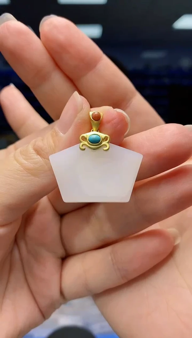 【闪购商品】和田玉吊坠(不含链)银S925镶嵌   DZ538