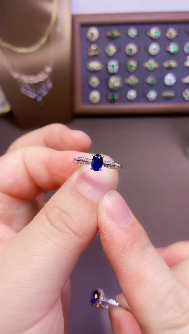 【闪购商品】蓝宝石戒指银S925镶嵌一枚