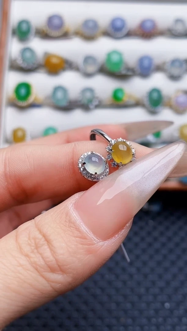 银S925镶嵌戒指翡翠3324