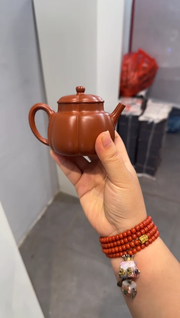 茶壶紫砂啸*仔繁花 朱泥